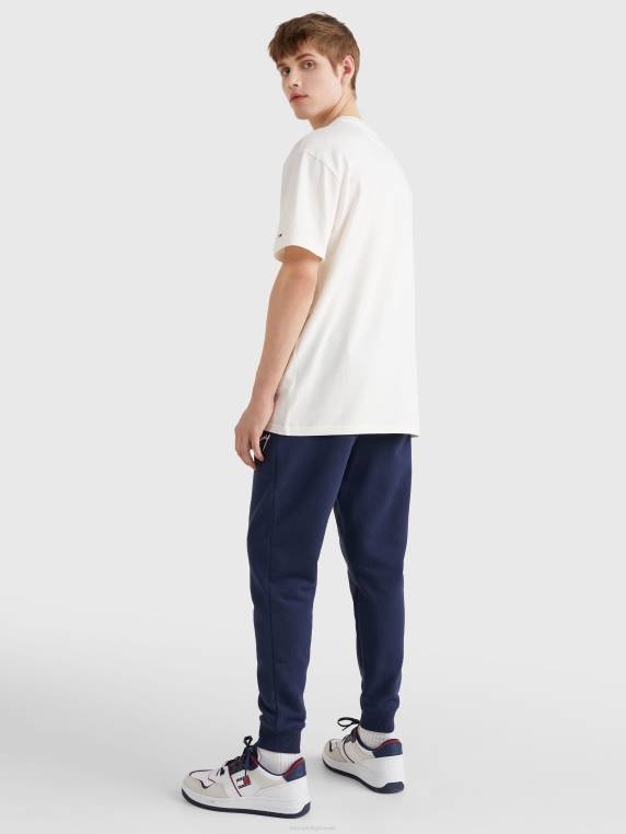 חולצת טריקו מכותנה ממוחזרת לוגו חתימה NX201507 לבן עתיק Tommy Hilfiger