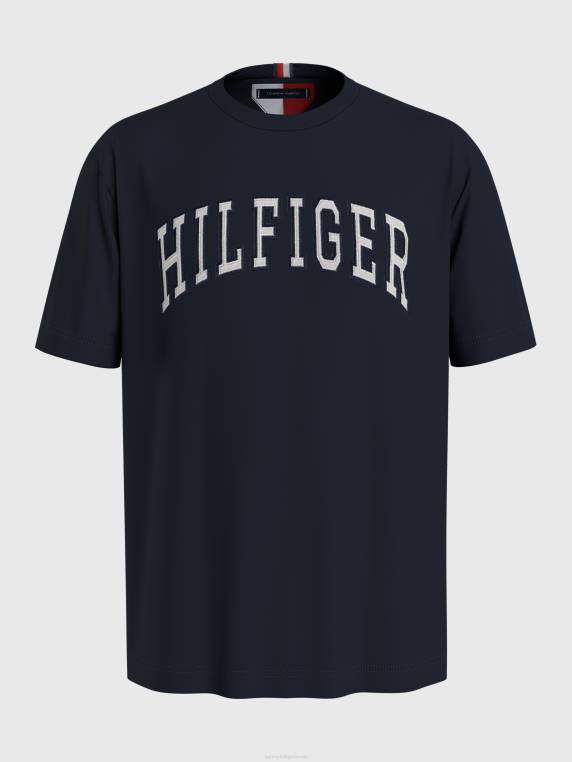 בתוספת חולצת לוגו קז'ואל NX201513 שמיים מדבריים Tommy Hilfiger