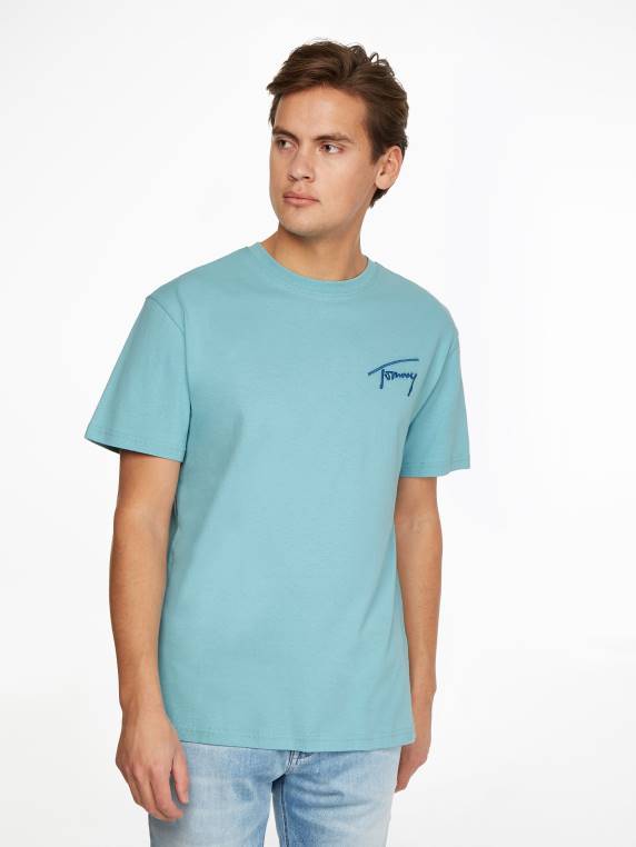 חולצת טריקו מכותנה ממוחזרת לוגו חתימה NX201519 סֵמֶל Tommy Hilfiger