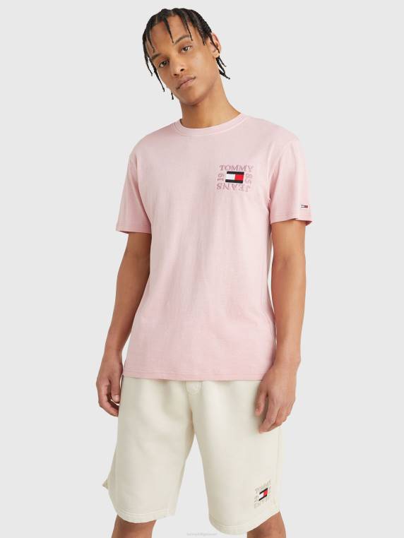 חולצת טריקו קופסית מכותנה אורגנית NX201520 ורוד ברודוויי Tommy Hilfiger