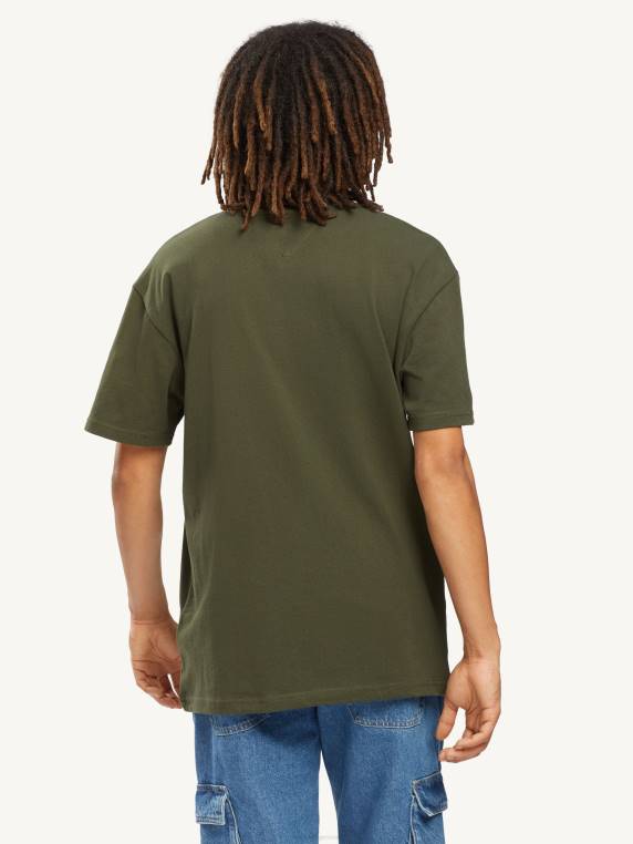 חולצת לוגו עיגול NX201521 זית כהה Tommy Hilfiger