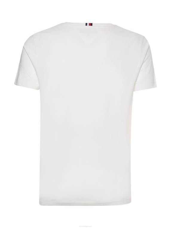 טי ארוג תג NX201524 לבן Tommy Hilfiger