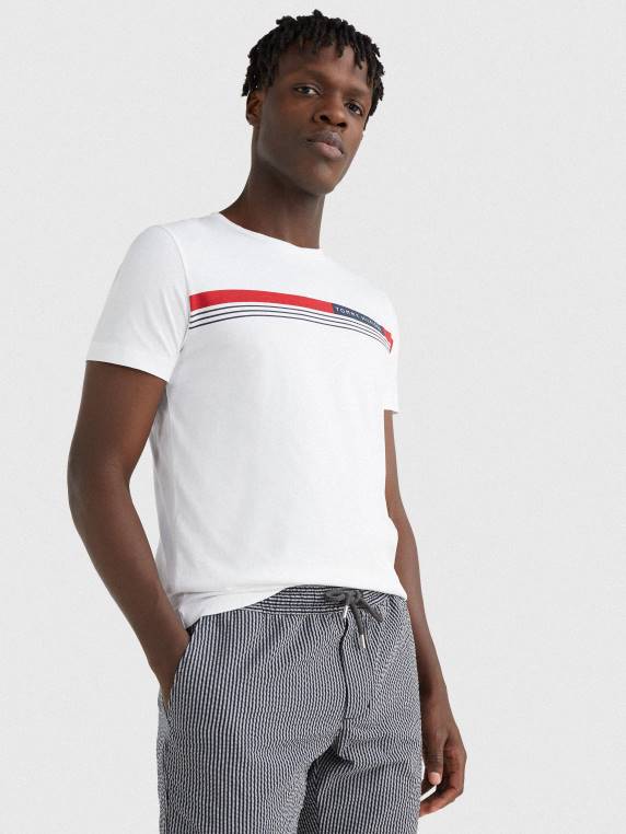 חולצת טי שירט חתימה NX201526 לבן Tommy Hilfiger