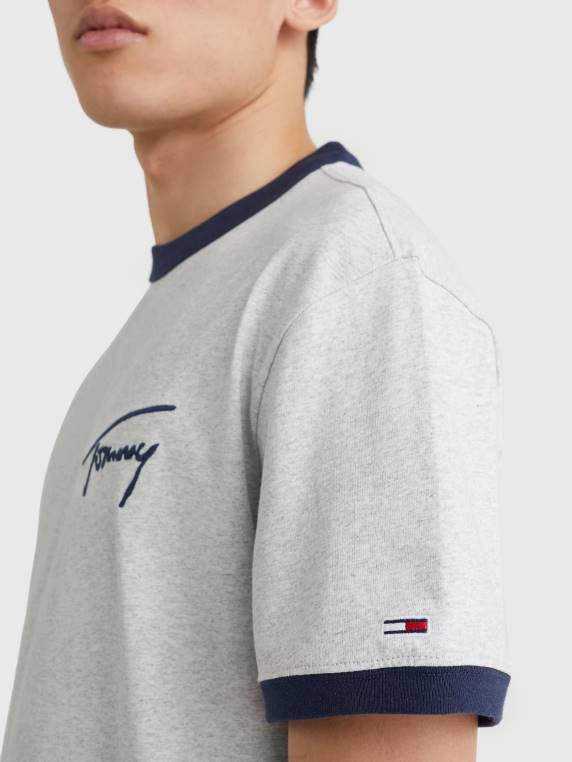 טי צלצול חתימה NX201527 אברש אפור כסוף Tommy Hilfiger