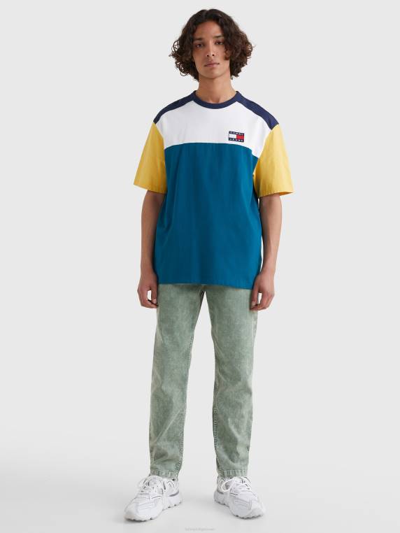 חולצת טריקו חסומה בצבע תג NX201537 בנזין/מולטי Tommy Hilfiger