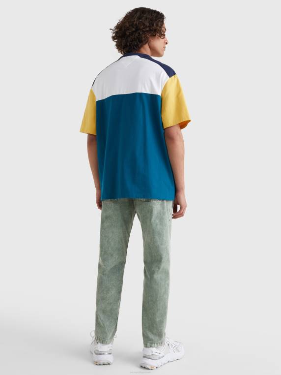 חולצת טריקו חסומה בצבע תג NX201537 בנזין/מולטי Tommy Hilfiger