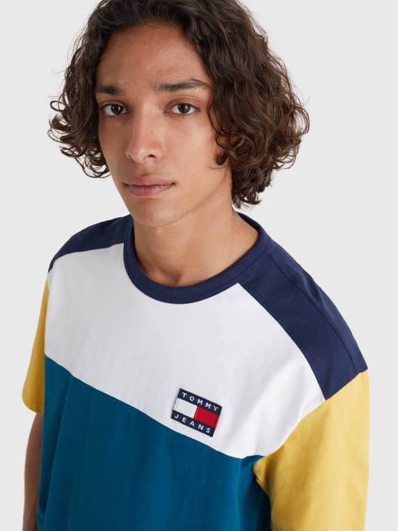 חולצת טריקו חסומה בצבע תג NX201537 בנזין/מולטי Tommy Hilfiger