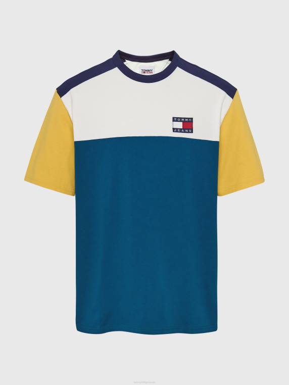 חולצת טריקו חסומה בצבע תג NX201537 בנזין/מולטי Tommy Hilfiger