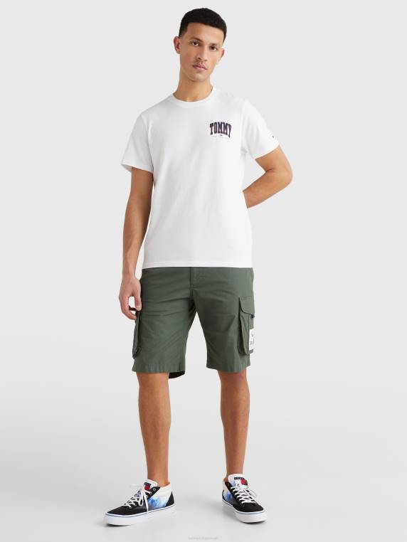 חולצת טריקו גרפית מכללת כותנה אורגנית NX201541 לבן Tommy Hilfiger