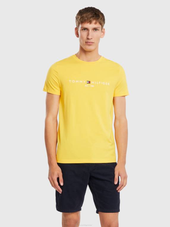 חולצת טי מכותנה אורגנית בגזרה דקיקה NX201543 צהוב חם Tommy Hilfiger