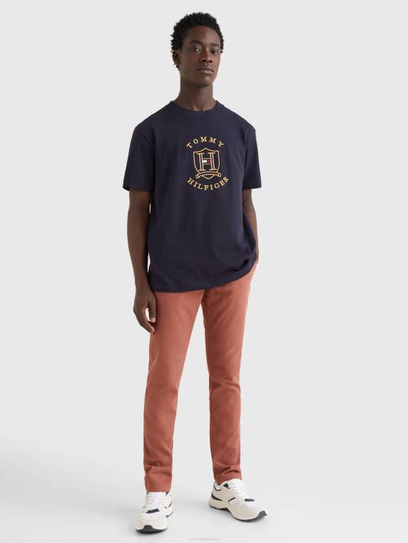 חולצת טי של לוגו זהב אייקונים NX201547 שמיים מדבריים Tommy Hilfiger