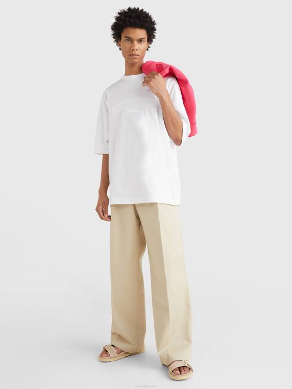 חולצת טריקו מכותנה אורגנית של קרסט NX201552 אופטי לבן Tommy Hilfiger