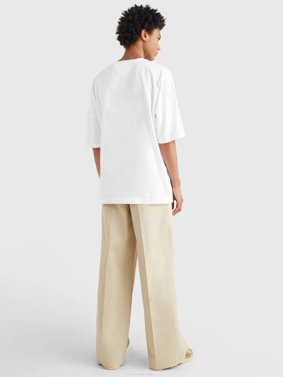 חולצת טריקו מכותנה אורגנית של קרסט NX201552 אופטי לבן Tommy Hilfiger