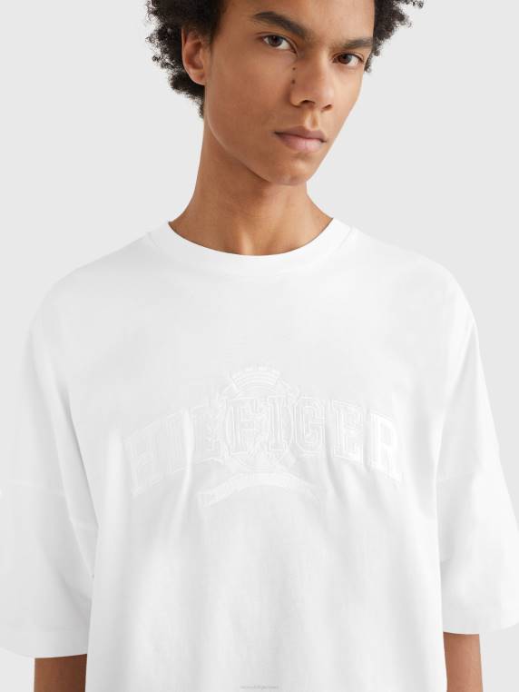 חולצת טריקו מכותנה אורגנית של קרסט NX201552 אופטי לבן Tommy Hilfiger