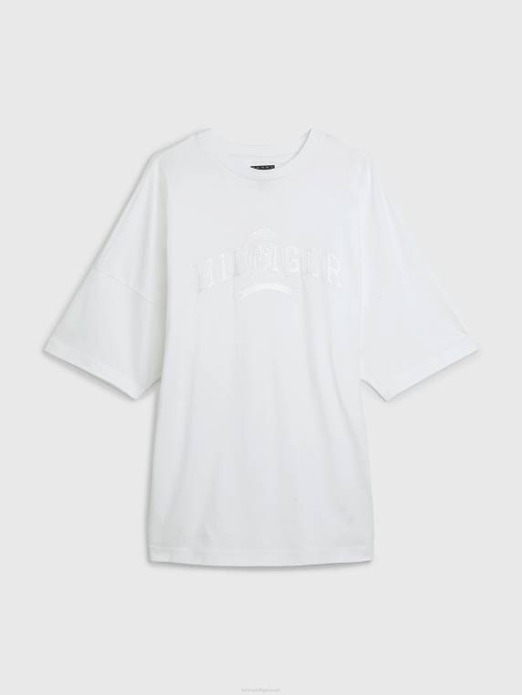 חולצת טריקו מכותנה אורגנית של קרסט NX201552 אופטי לבן Tommy Hilfiger