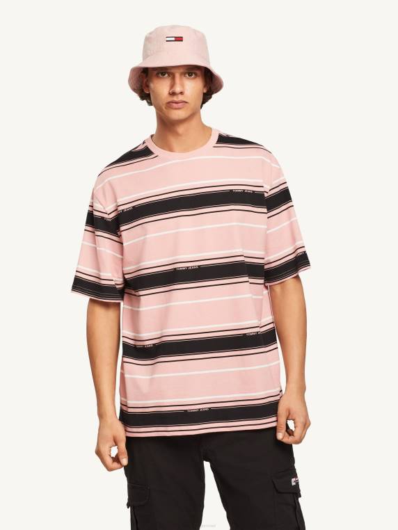 חולצת טריקו מכותנה אורגנית פסים NX201559 פס ורוד ברודוויי Tommy Hilfiger
