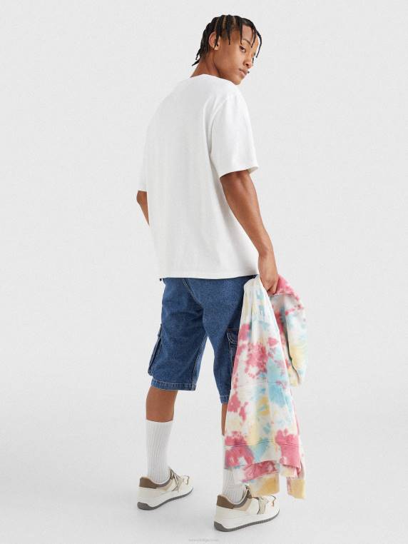 חולצת לוגו של המכללה NX201563 לבן Tommy Hilfiger