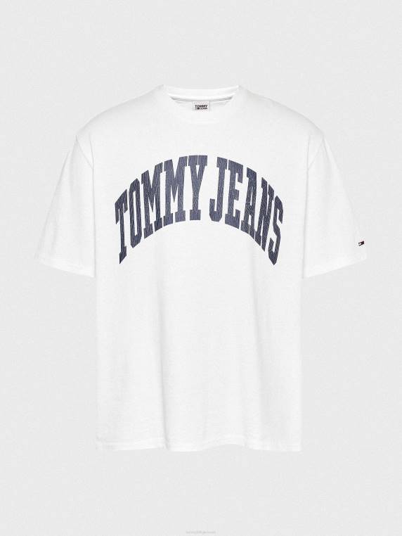 חולצת לוגו של המכללה NX201563 לבן Tommy Hilfiger