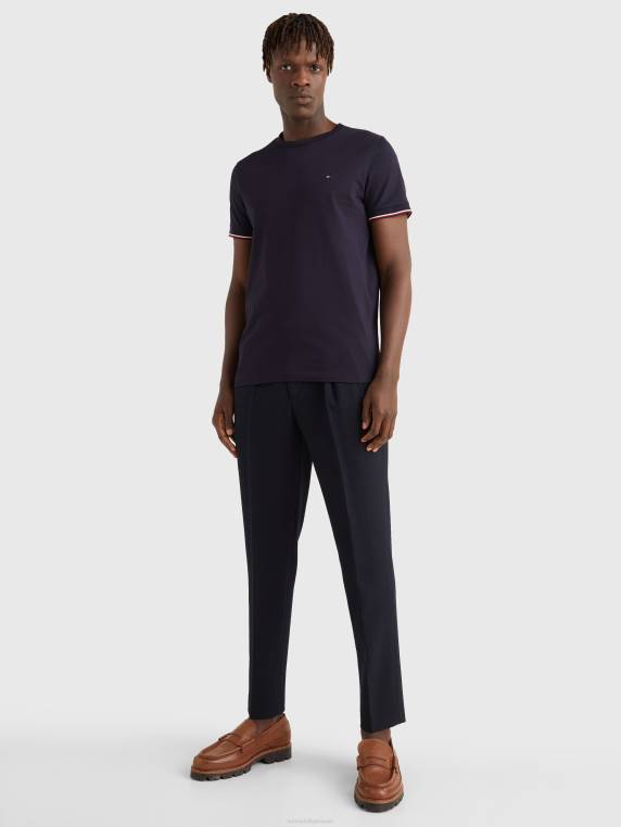 חולצת טריקו מכותנה אורגנית עם חפתים NX201569 שמיים מדבריים Tommy Hilfiger