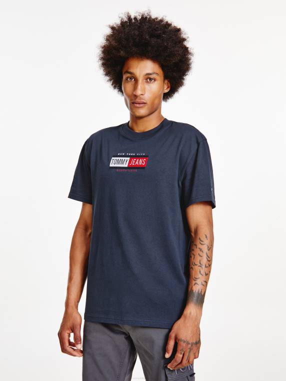 חולצת טי עם צווארון לוגו NX201576 צי הדמדומים Tommy Hilfiger