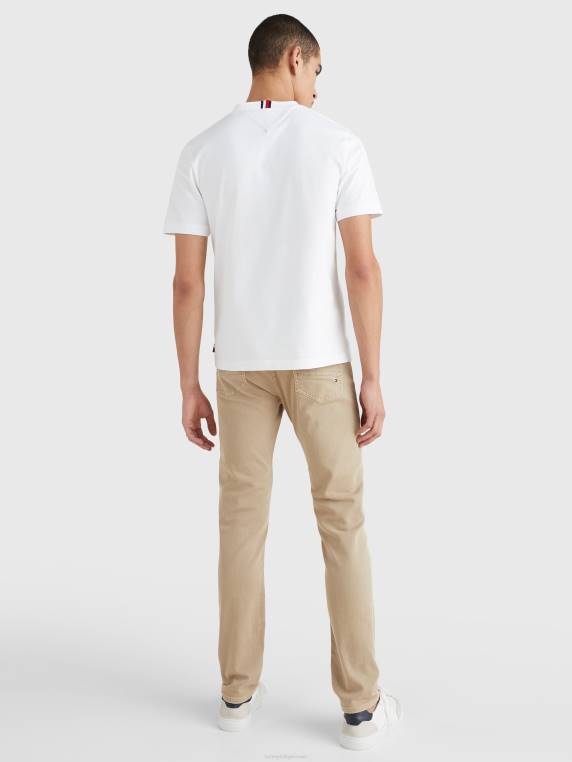 חולצת טריקו רקמה סמלים NX201584 לבן Tommy Hilfiger