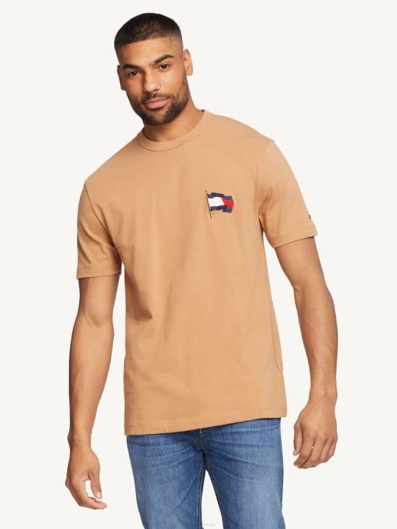 חולצת טריקו רקמת דגל תנועה NX201586 שמיים מדבריים Tommy Hilfiger