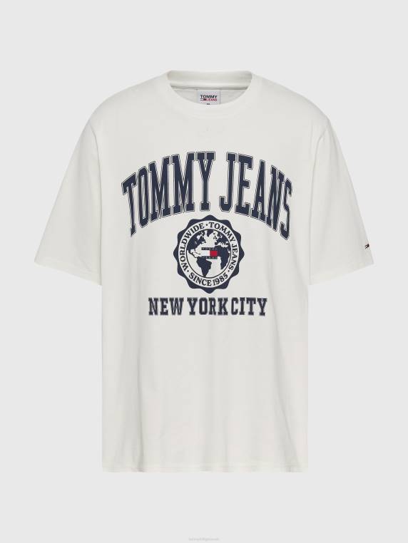 בתוספת חולצת לוגו מכותנה אורגנית טהורה NX201594 לבן עתיק Tommy Hilfiger