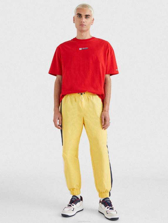 חולצת טריקו עם תיקון לוגו מכותנה אורגנית NX201615 ארגמן עמוק Tommy Hilfiger