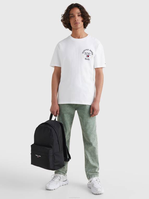 חולצת לוגו נצחית NX201620 לבן עתיק Tommy Hilfiger