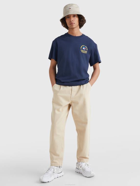 חולצת טי מכותנה ממוחזרת לוגו NX201624 צי הדמדומים Tommy Hilfiger