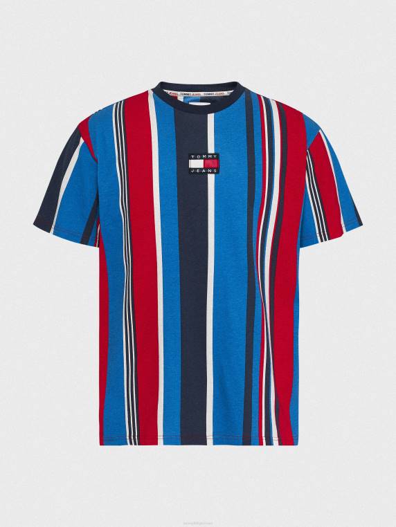 חולצת טריקו פס תג NX201628 פס ארגמן עמוק Tommy Hilfiger