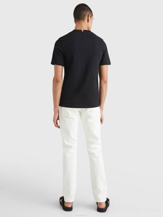 חולצת טריקו רקמה סמלים NX201630 שָׁחוֹר Tommy Hilfiger