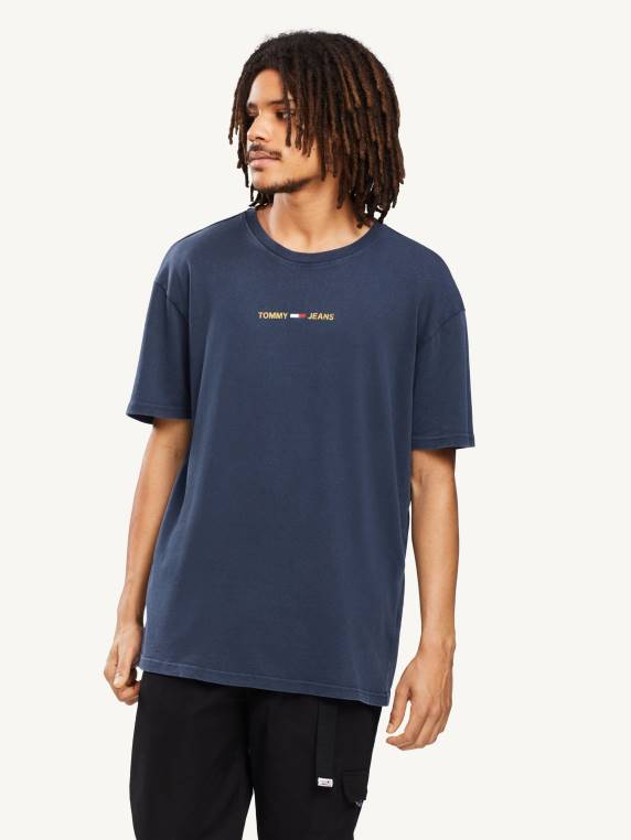 חולצת טי לוגו מתכתי NX201651 צי הדמדומים Tommy Hilfiger