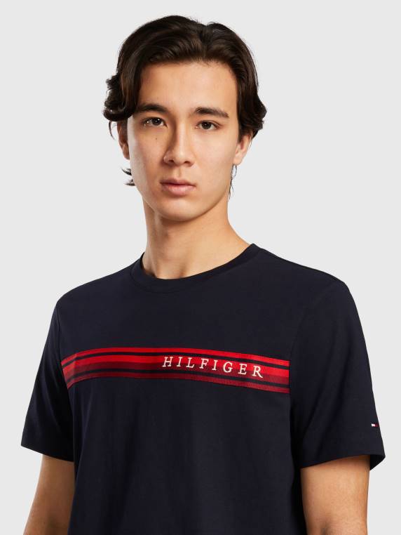 חולצת טריקו מכותנה אורגנית מסוג טייפ NX201655 שמיים מדבריים Tommy Hilfiger