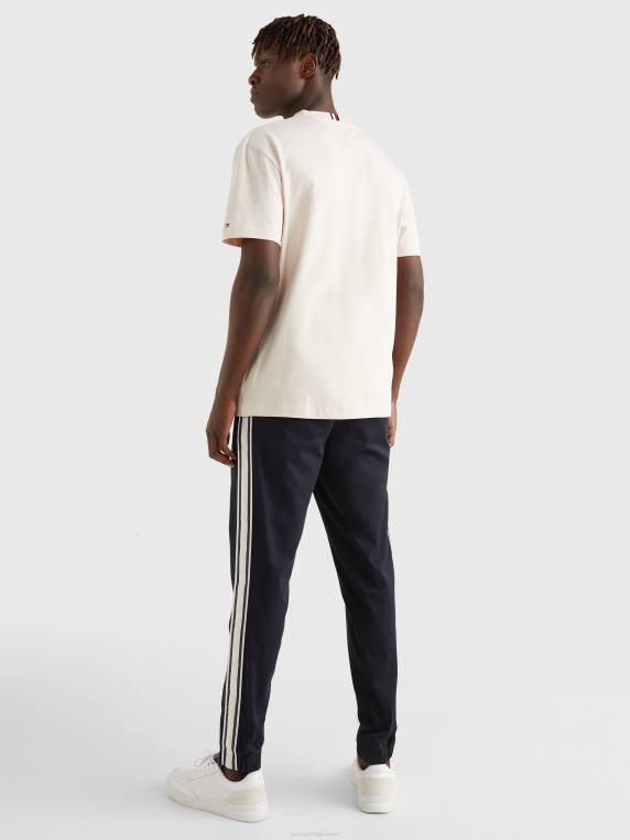 חולצת טי של לוגו זהב אייקונים NX201660 נוצה לבן Tommy Hilfiger