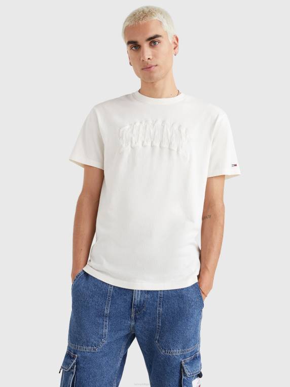 חולצת לוגו של קולג' NX201669 לבן עתיק Tommy Hilfiger