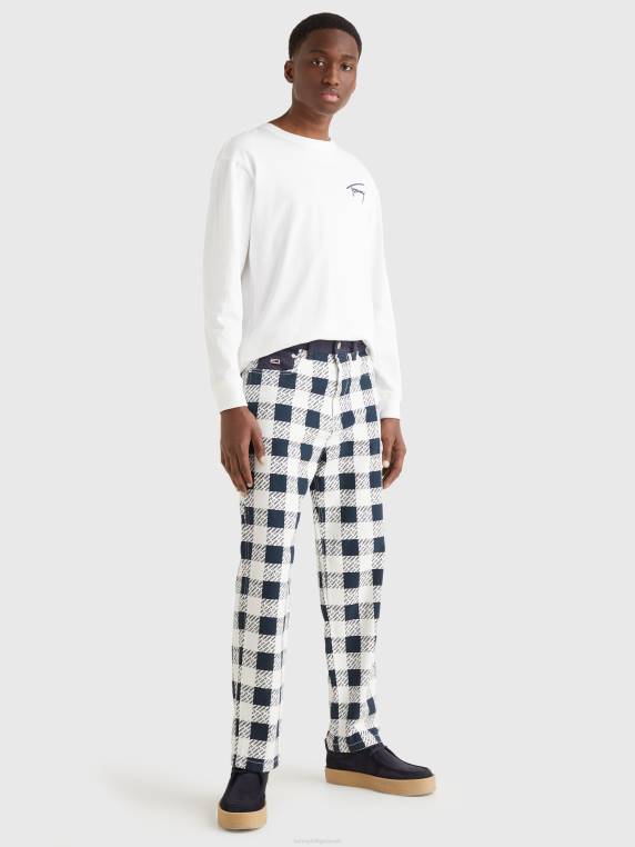 חולצת טי עם שרוולים ארוכים עם לוגו חתימה NX201670 לבן Tommy Hilfiger