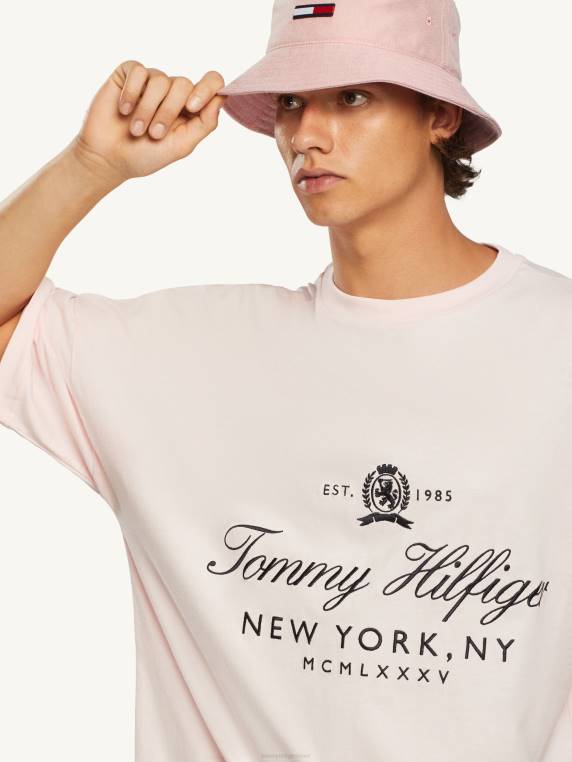 טי קלאסי תסריט NX201685 ורוד פסטל בהיר Tommy Hilfiger