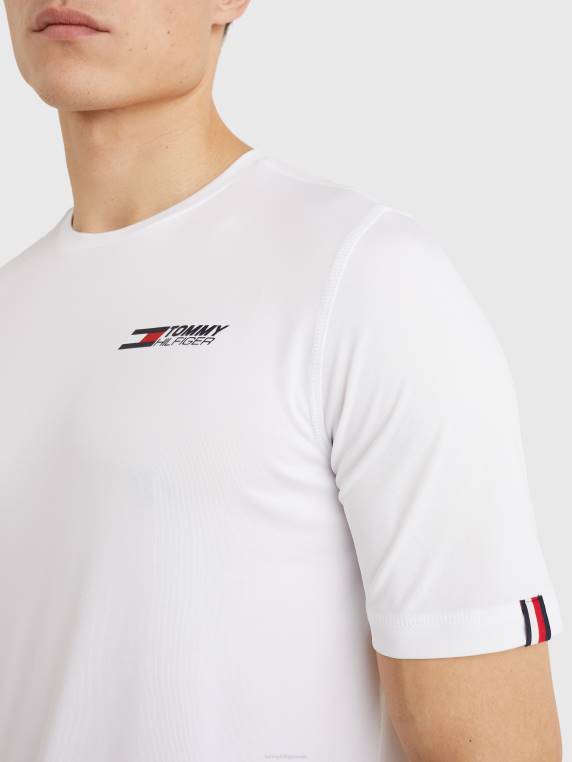 חולצת אימון ספורטיבית חיונית בכושר דק NX201686 לבן Tommy Hilfiger