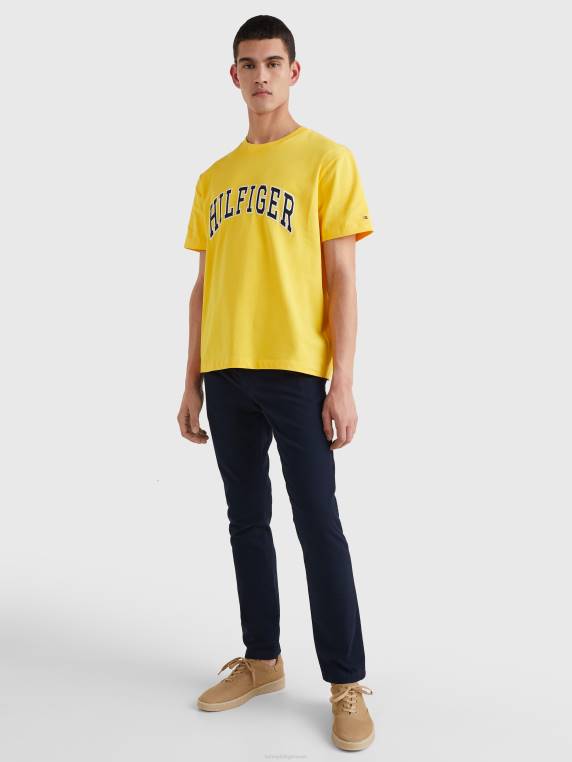 חולצת טריקו רגילה עם לוגו NX201692 צהוב חם Tommy Hilfiger