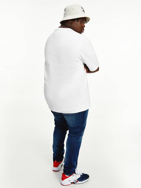 חולצת טריקו רגועה עם תג גדול וגבוה NX201694 לבן Tommy Hilfiger