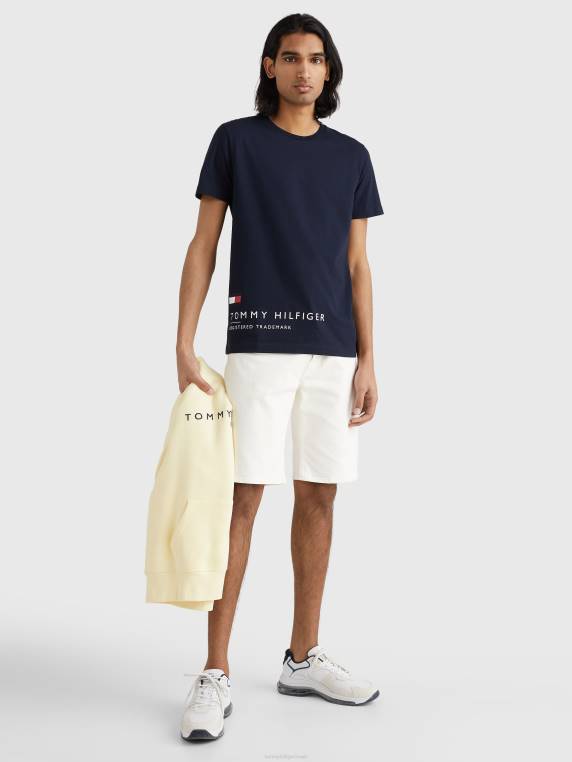 חולצת טי עטופה עם לוגו NX201699 שמיים מדבריים Tommy Hilfiger