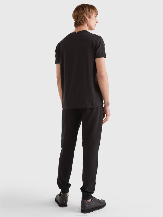 חולצת טריקו ג'רסי אורגנית חיונית טכנולוגית NX201701 שָׁחוֹר Tommy Hilfiger