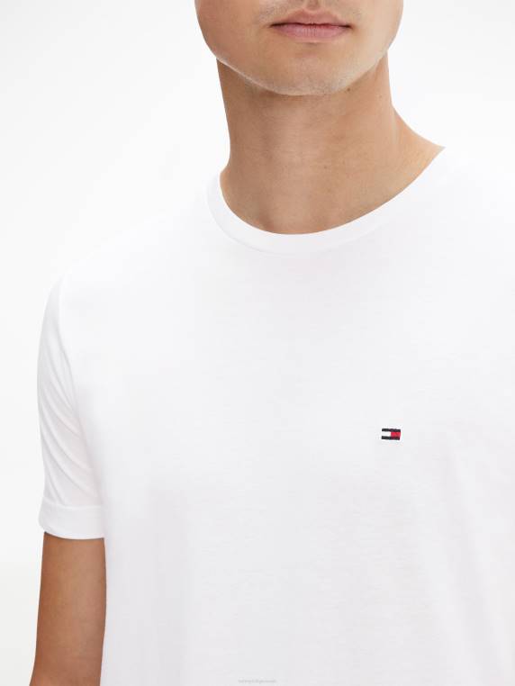 טי לוגו אחורי של החברה NX201715 לבן Tommy Hilfiger