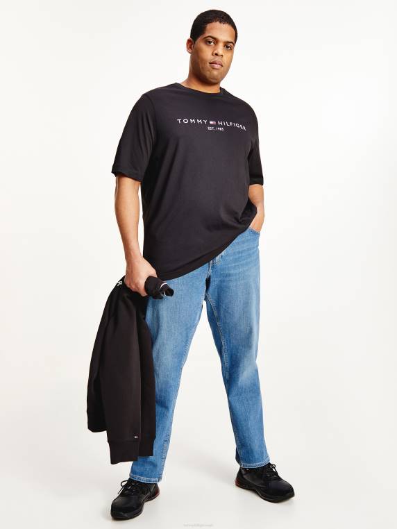 חולצת טריקו רקמת לוגו גדולה וגבוהה NX201722 שָׁחוֹר Tommy Hilfiger