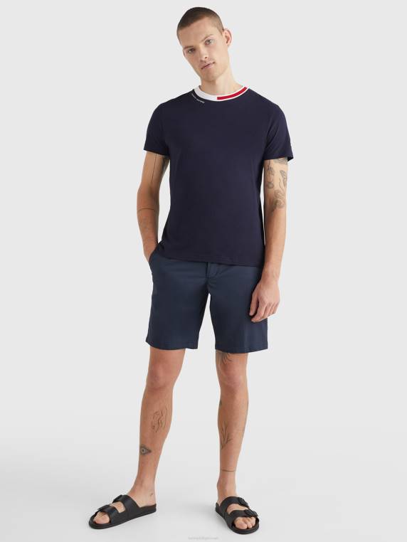 חולצת טריקו עם צווארון חתימה NX201723 שמיים מדבריים Tommy Hilfiger