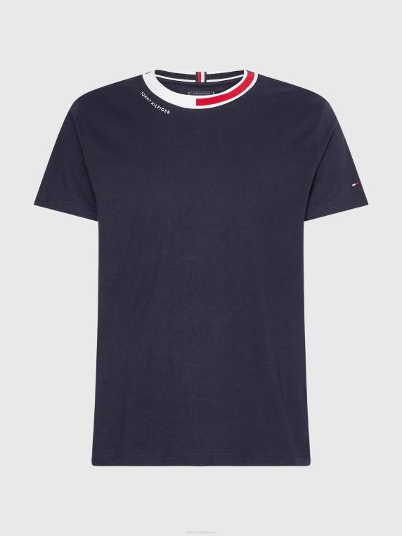 חולצת טריקו עם צווארון חתימה NX201723 שמיים מדבריים Tommy Hilfiger