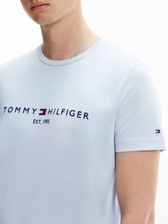 חולצת טי מכותנה אורגנית בגזרה דקיקה NX201733 כחול מבריז Tommy Hilfiger