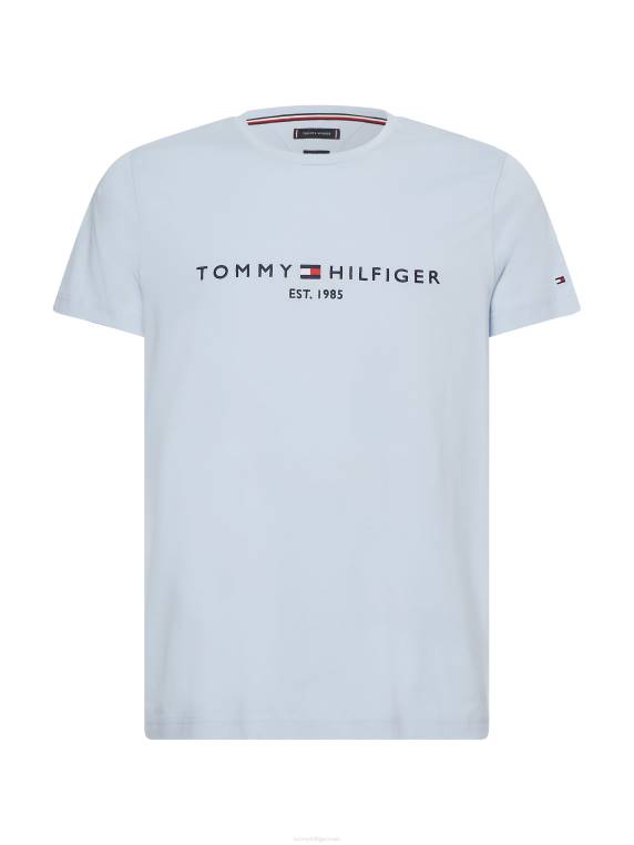 חולצת טי מכותנה אורגנית בגזרה דקיקה NX201733 כחול מבריז Tommy Hilfiger