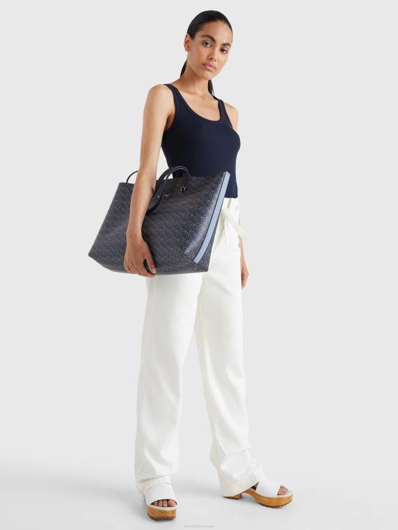 תיק איקוני בהדפס מונוגרמה NX201768 מונוגרמה של שמי מדבר מבטא Tommy Hilfiger